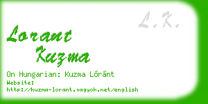 lorant kuzma business card