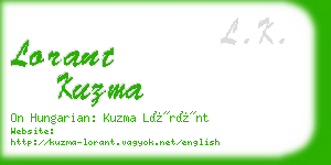 lorant kuzma business card